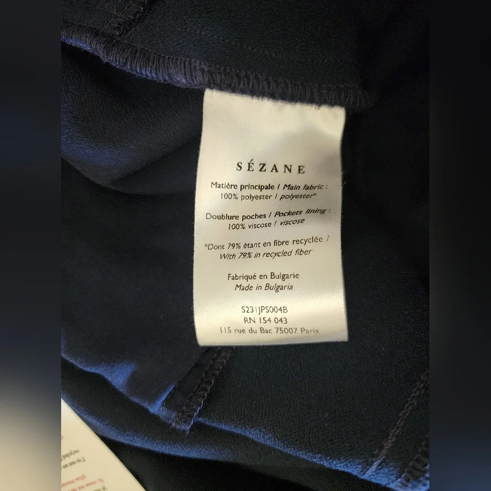NWT Sezane Heaven Marine Jumpsuit Wrap Front Belted US 10 UK 14 Lightweight - Picture 11 of 14
